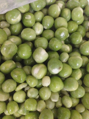 For each batch of raw peas, I picked out any leaves or foreign matter, and rinsed well to remove any soil or sand. Raw peas aren't as vibrant green as blanched ones.