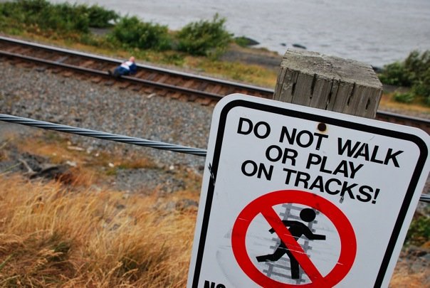 Yes, that's me laying on the tracks by the sign that says not to lay on the tracks.