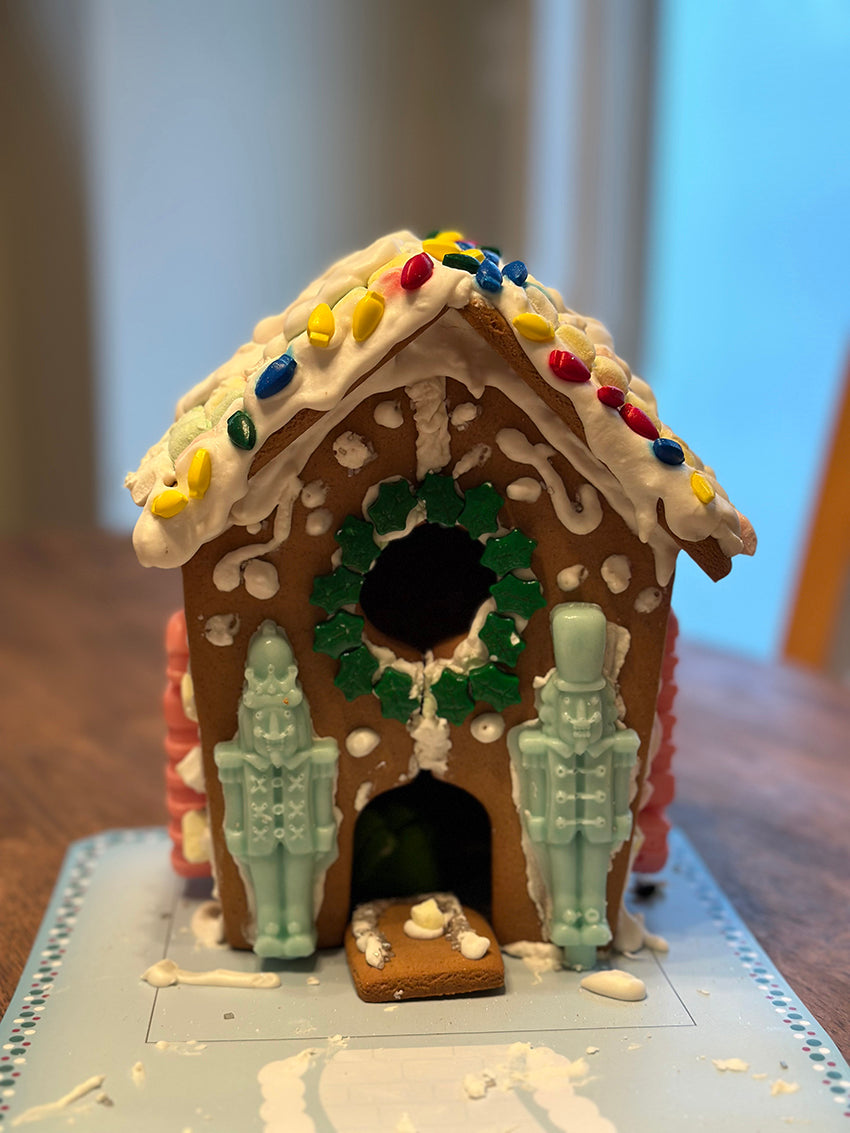 Decorated gingerbread house
