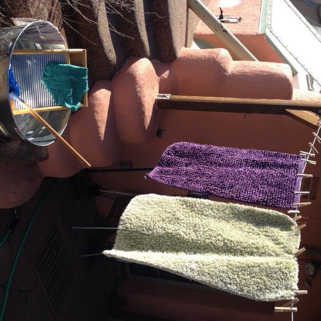 This is my set-up when I'm doing hand laundry on the porch.