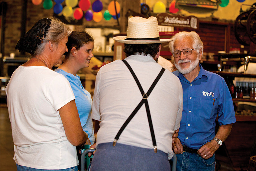 Jay Lehman talking to customers