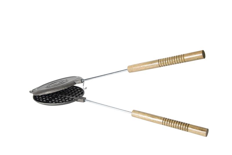 Long-Handled Round Cast Iron Waffle Iron from Lehmans.com