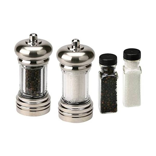 Olde Thompson 5965-90 Maxwell Set, with Sea Salt and Black Pepper Refill