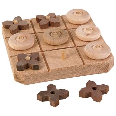 Family Board Games Handcrafted Wooden Tic Tac Toe Game Gifts for Kids 7 & Up 