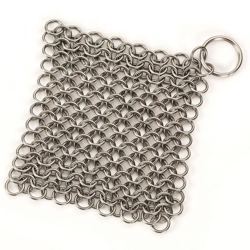 Stainless Steel Chain Mail Soap Pouch Pot Scrubber Removes Kitchen Odor 