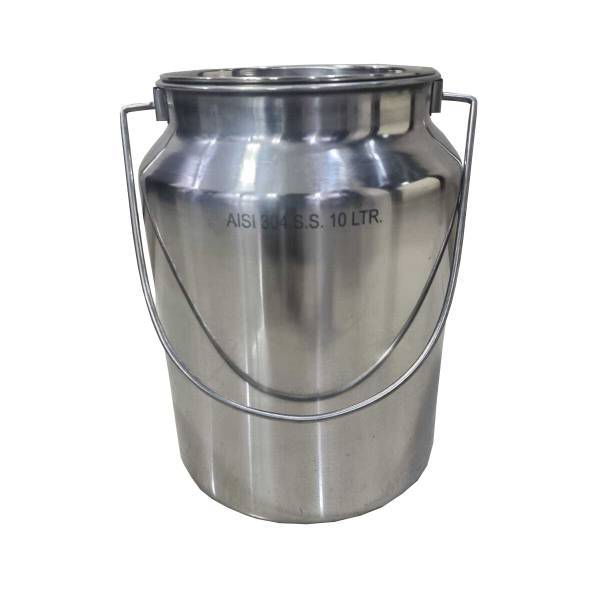 Color : With handle, Size : 10L Milk Can Tote Jug with Sealed Lid Transportable Milk Fermentation Barrel 304 Stainless Steel Milk Can 